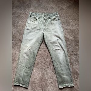 Vtg Gap Womens Light Wash Green Faded Denim Jeans Button Fly 80s